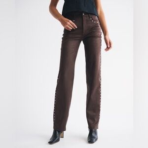 Abercrombie & Fitch High Rise 90s Relaxed Vegan Suede Pant